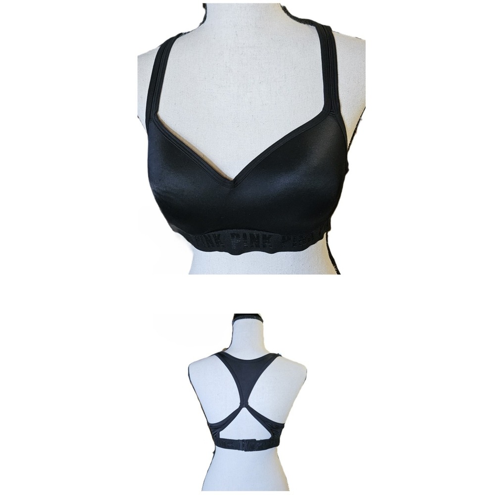 Victoria Secret PINK Ultimate Push Up Strappy Criss Cross Bra Black 34B 1-01317